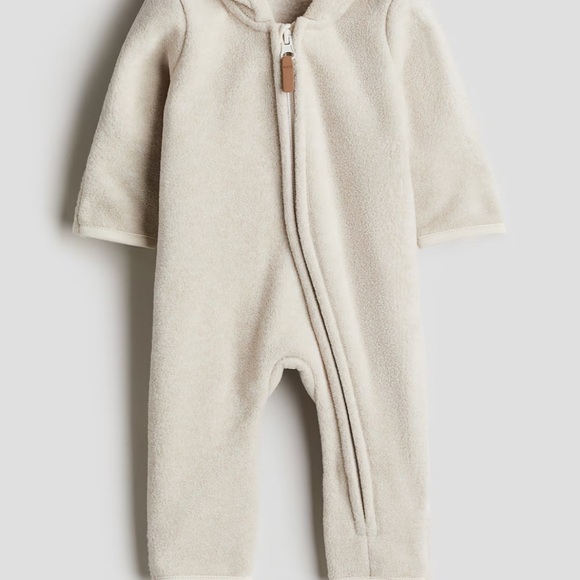 H&M Other - H&M Cream Footed Pajamas with Hood
